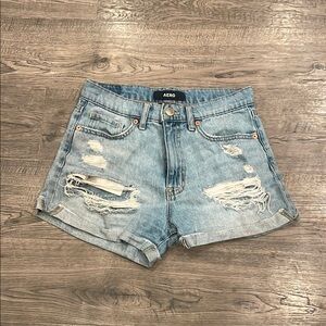 Aeropostale Blue Jean Shorts Distressed Cut-Off